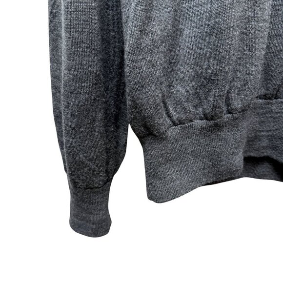 FOOTJOY Lined Wool Golf Sweater Mens Large Gray Zip Mockneck Stone Eagle - Picture 10 of 10